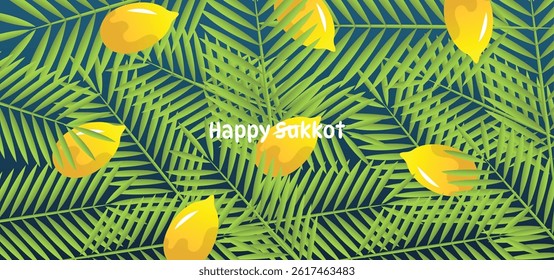 Happy Sukkot Jewish Holiday Celebration Background.