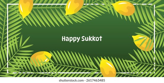 Happy Sukkot Jewish Holiday Celebration Background.