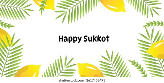 Happy Sukkot Jewish Holiday Celebration Background.