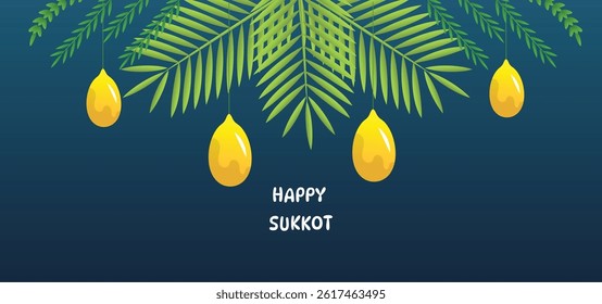 Happy Sukkot Jewish Holiday Celebration Background.