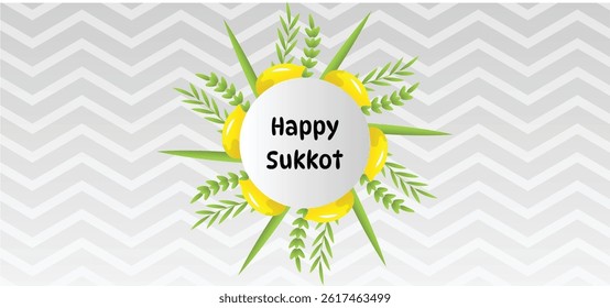 Happy Sukkot Jewish Holiday Celebration Background.