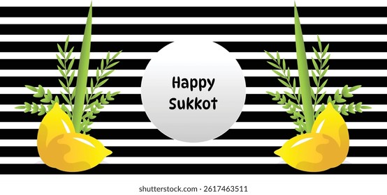 Happy Sukkot Jewish Holiday Celebration Background.