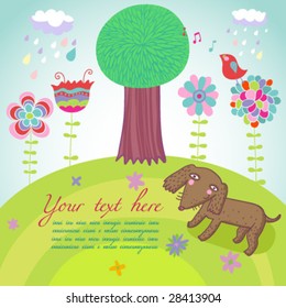 Happy summer background - cartoon vector