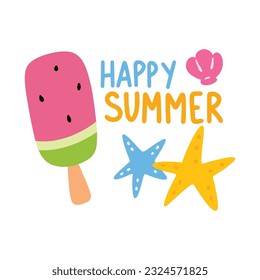happy Summer beach vacation element background