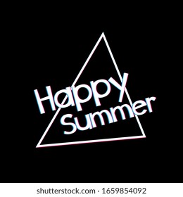 happy summer, beautiful greeting card background or template banner with black theme. vector design illustration