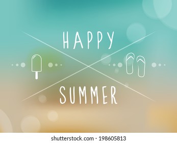 Happy summer. Blurred background