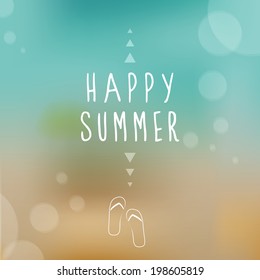 Happy summer. Blurred background