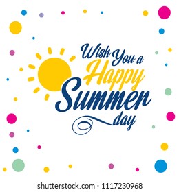 Happy Summer card with light background and unique design 