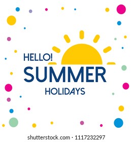 Happy Summer card with light background and unique design 