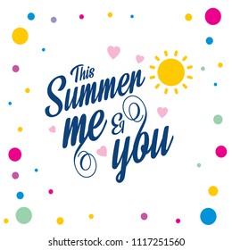 Happy Summer card with light background and unique design 