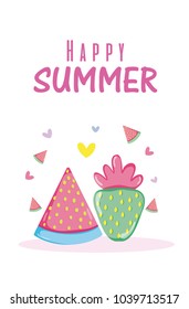 Happy summer concept card