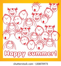 ¡Feliz día de verano! Antecedentes. Vector