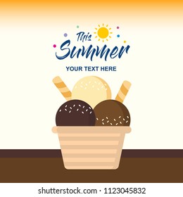 Happy Summer day card with creative design vector