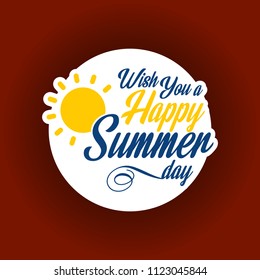 Happy Summer day card with creative design vector