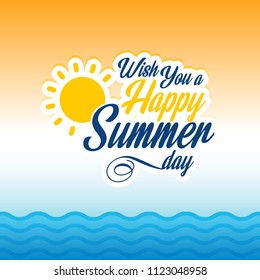 Happy Summer day card with creative design vector