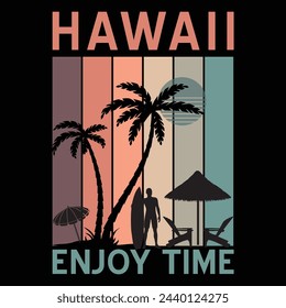 Happy summer day retro vintage t shirt design