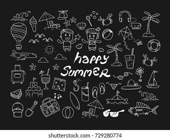 happy summer doodle