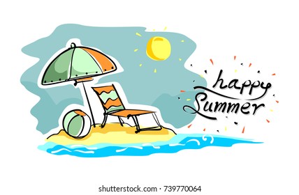 happy summer doodle