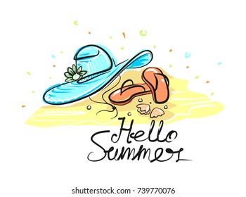 happy summer doodle
