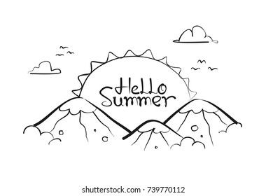 happy summer doodle