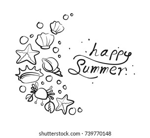 happy summer doodle