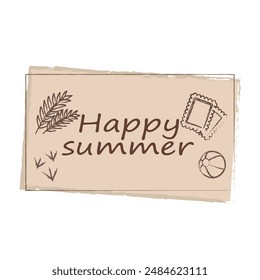 Happy summer easy vacation postcard