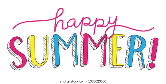 HAPPY SUMMER! hand lettering banner