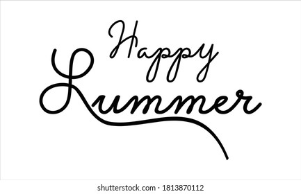 Happy Summer Hand Written Black Script Stock Vector (Royalty Free ...