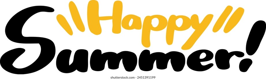"happy summer" hand-drawn calligraphy lettering