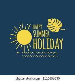 Happy Summer Holiday Logo Vector Template Design Illustration
