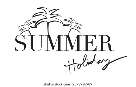 happy summer holiday tree plant drawing coconut text font calligraphy hand written lettering script black color object icon summer holiday beach paradise travel vacation tropical relaxation happiness 