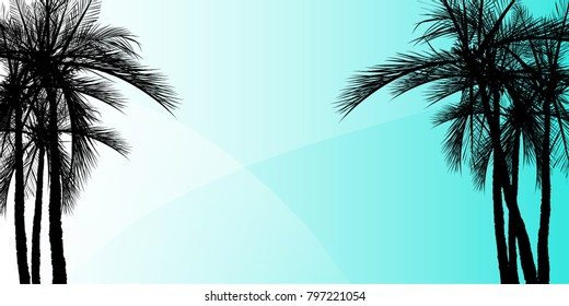 Happy summer holidays, palm trees on colorful background, coconut tree flat icon for vacation apps and websites.