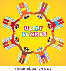 Happy summer - an illustration, background for your design. Beach vacation.
