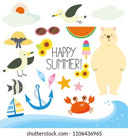 Happy summer illustrations