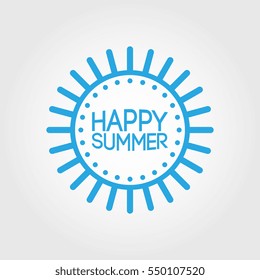 happy summer logo logotype