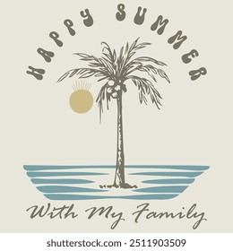 Fröhlichen Sommer mit meiner Familie T-Shirt-Design, Hawaii, Florida, Las Vegas Making Memories Together, Summer Holiday Trip T-Shirt Design, für T-Shirt-Prints, Poster und andere Verwendungen.