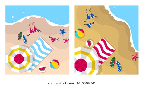 Happy summer on beach background illustration