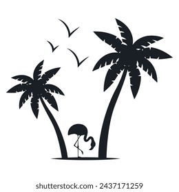Happy summer on the beach. Editable, resizable, vector illustration.