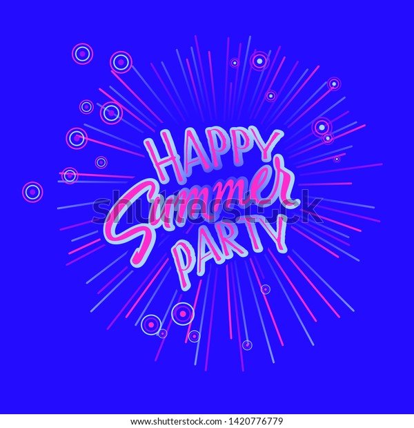 Happy Summer Party Vector Multicolored Logo: เวกเตอร์สต็อก (ปลอดค่า