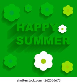 Happy summer poster. Vector illustration.