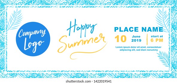 Happy Summer Sale Cover Size Flyer banner concept