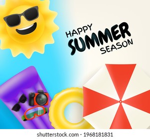 Happy summer season vector illustration