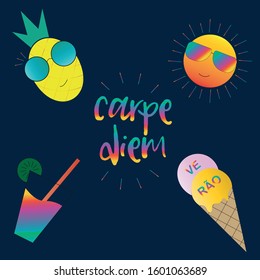 Happy summer set of holidays