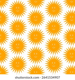 Happy Summer Sun Character Pattern