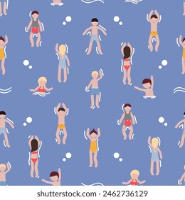 Happy Summer Swimming Seamless Pattern Backgroung