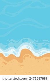 Happy summer time background. summer vacation flat poster concept, beach background