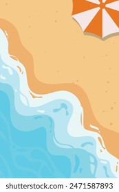 Happy summer time background. summer vacation flat poster concept, beach background
