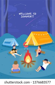 Happy summer travel illustration