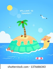 Happy summer travel illustration