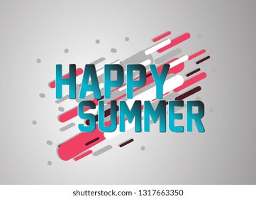 happy summer, vector confetti, banner or poster for sport event.
